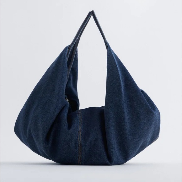 Zara Bags Zara Denim Maxi Bucket Bag Poshmark